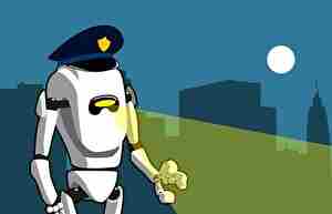 街をパトロールするロボット