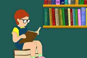 本を読んで勉強する女の子